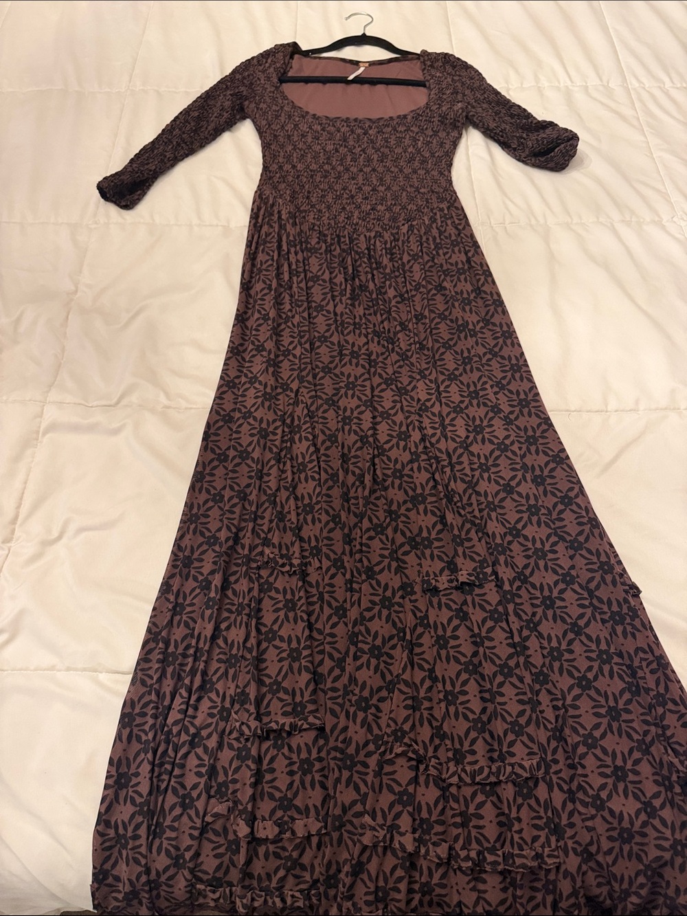 Free People Brown and Black Floral Maxi Dress